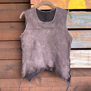 Extra Small Rustic Leather shirt shell handmade shirt vest