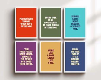 Workplace Motivational Posters No.2 - 6 Piece Printable Set, Digital Print, Instant Download, Wall Art, Print Art, Gift, Office, Home Office
