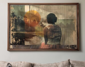 Collage Art - "Sunset Melancholy" Printable Art, Digital Download, Wall Art, Print Art, Home Decor, Gift Idea