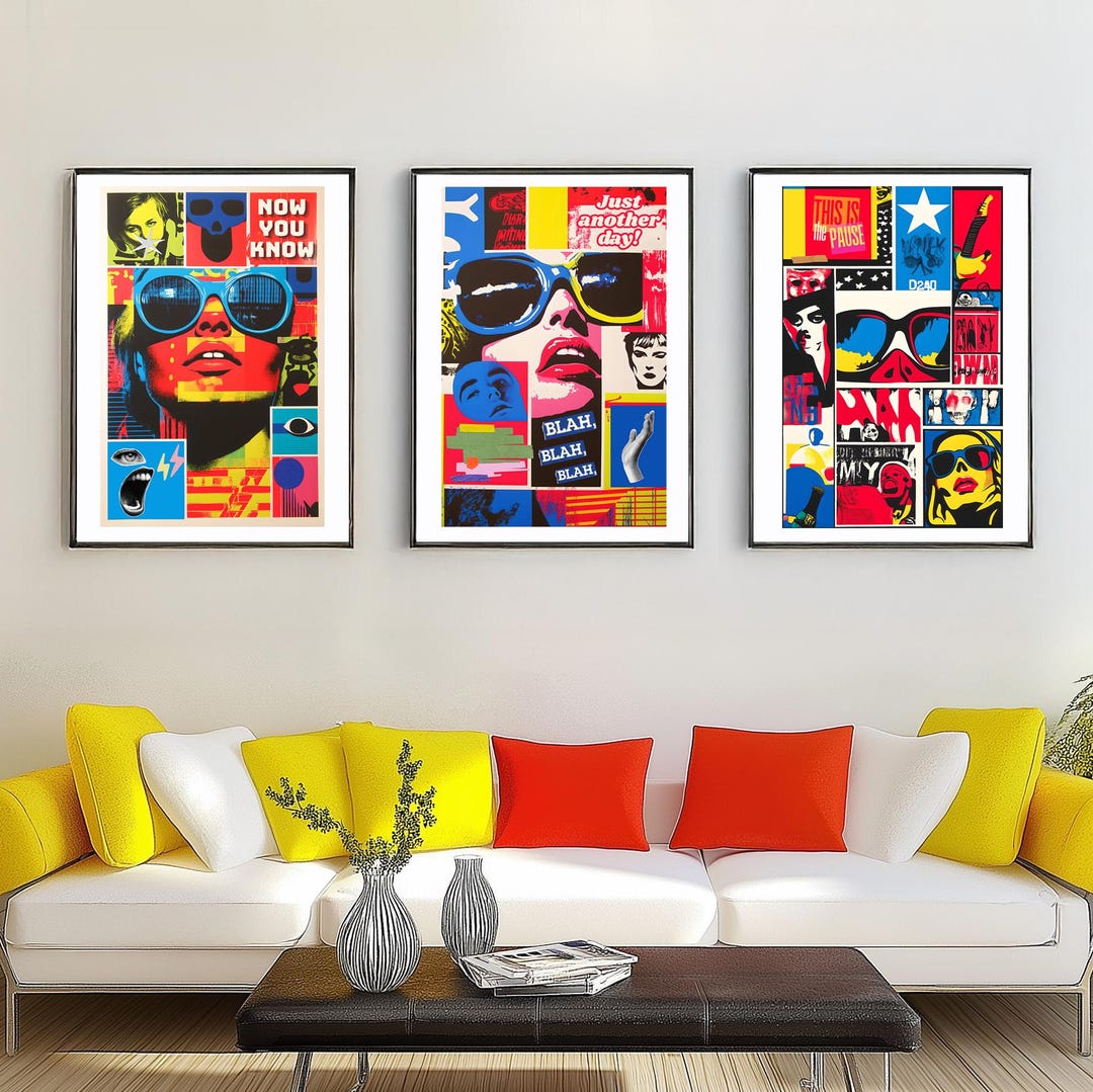 Pops Core Popcore Trilogy - 3 Piece Printable Art Set, Digital Art, Instant ...