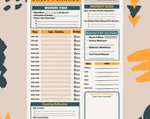Printable Daily Planner, Cute Planner Sheet, Daily Schedule, Hourly Planner, To Do List, Instant Download, PDF, A3, A4, A5, Productivity
