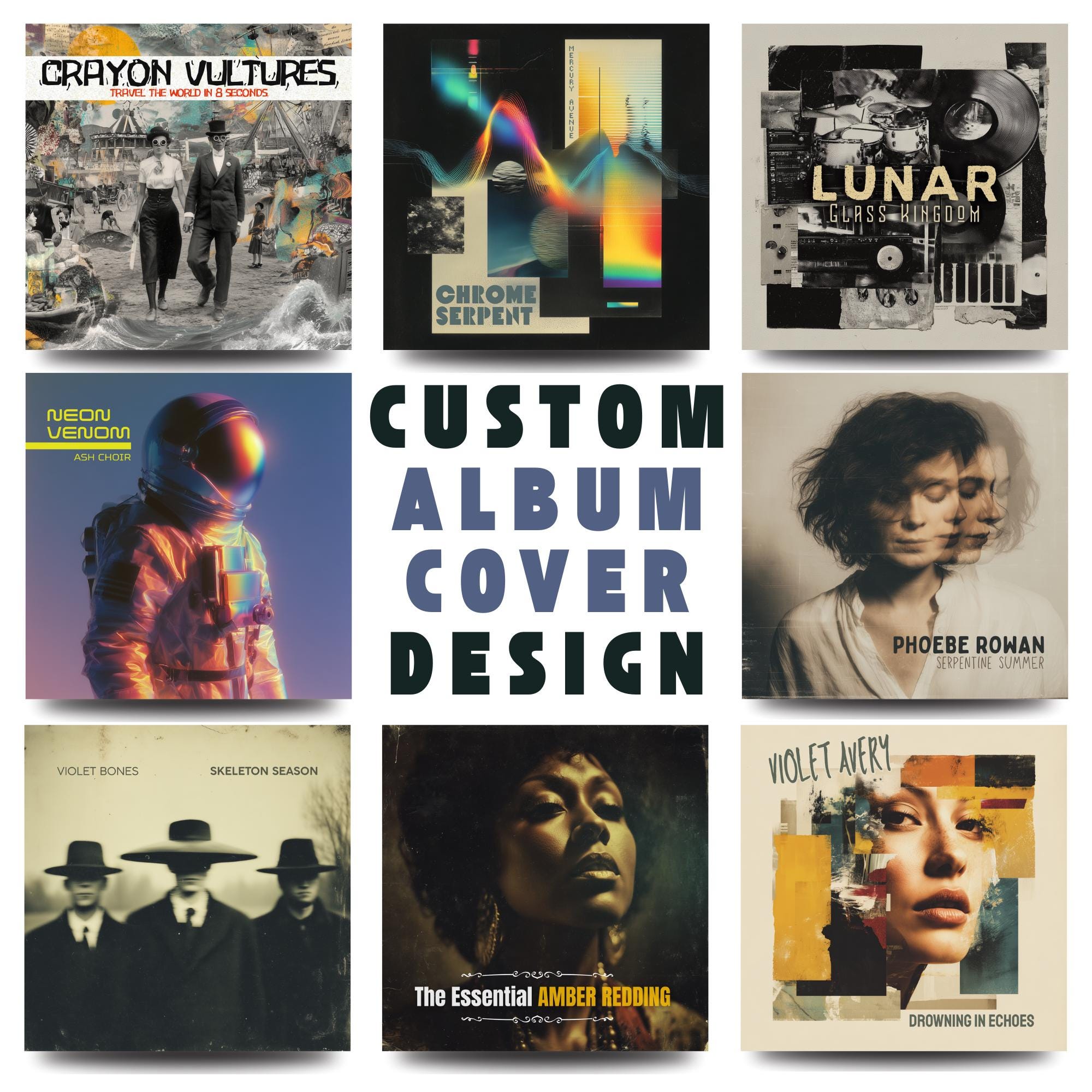 Custom Album Cover Design, Personalized Album Cover Art, Self