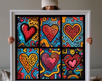 Love Buzz - Druckbare Kunst, sofortiger Download, digitale Kunst, Wandkunst, Print, Geschenk für Sie, Geschenk für Ihn, Valentinstag, Liebe, Herzen