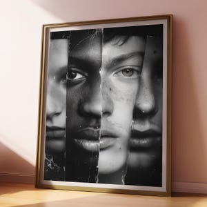 Faces - Black and White Photography, Portrait, Printable, Digital Download, Wall Art, Print Art, Home Decor, Gift Idea