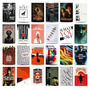 May include: A collection of book covers with various designs and titles. The covers feature diverse artwork, including illustrations, photographs, and graphic designs. Titles include "Night is Young," "The Wolf," "One Night in Heaven," and "Atlas Protocol."