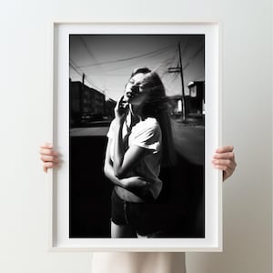 Woman on the Street - Fine Art Black and White Photography, Vintage, Fashion, Printable Art, Digital Download, Wall Art, Print, Home Decor