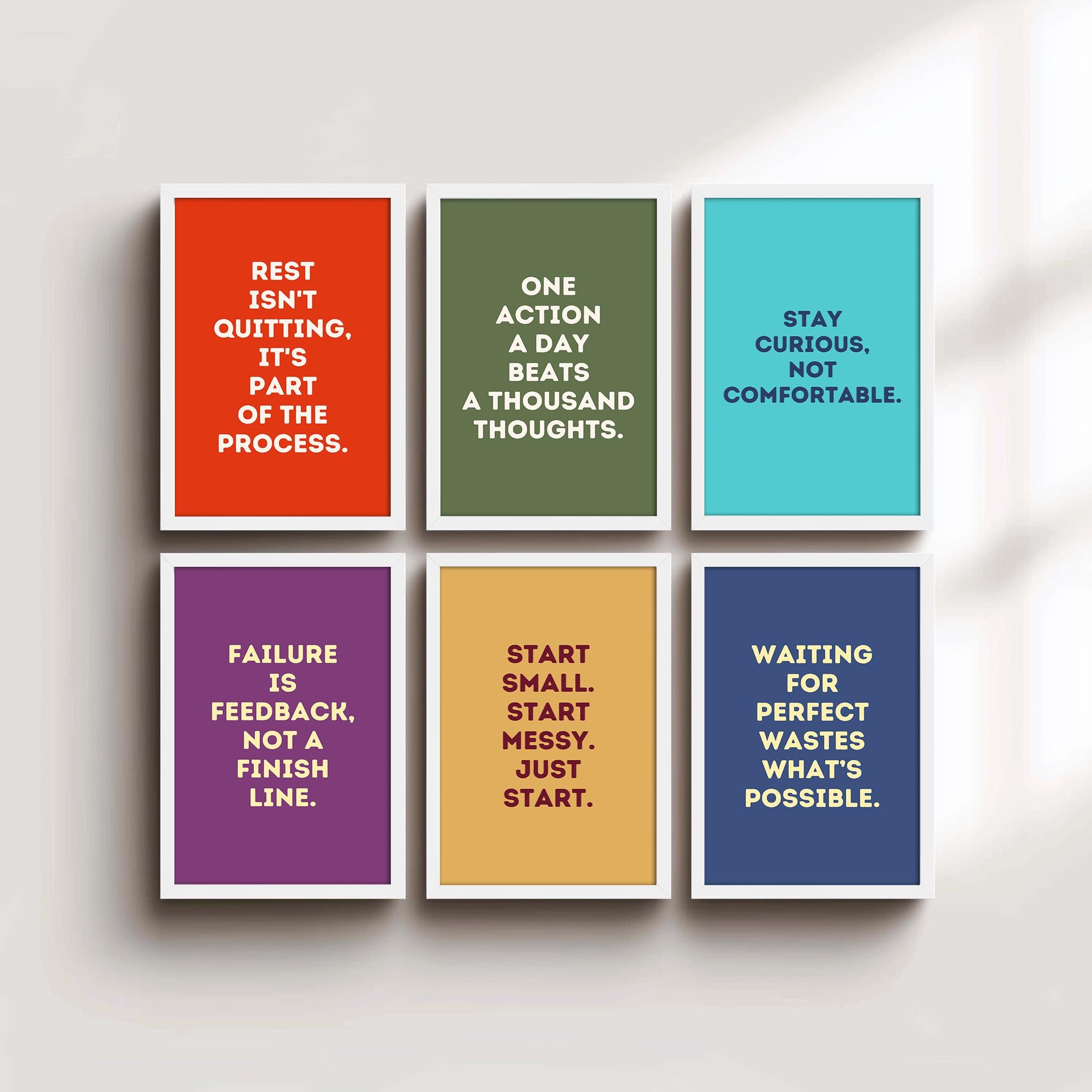 Workplace Motivational Posters - 6 Piece Printable Set, Digital Print, Instant Download, Wall Art, Print Art, Gift Idea, Office, Home Office