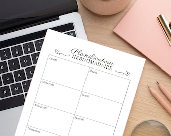 Printable Weekly Planner – Minimalist PDF Weekly Planner | Gentle Organization | Downloadable A4 French Planner