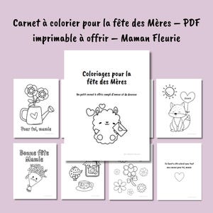 Carnet à colorier pour Mamie – Cadeau à imprimer pour la fête des Mères – PDF Maman Fleurie