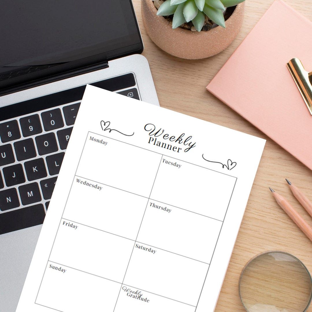 Weekly Planner Printable – Minimalist A4 PDF | Undated Schedule | Self ...