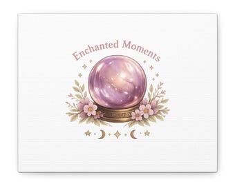 Enchanted Moments Crystal Ball Canvas | witchcore, moon phase, mystic