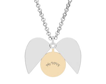 Hidden Message Heart Necklace, Engraving Pendant | Secret Message Locket