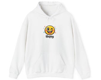 Happy Emoji Hoodie | Winking Smiley Face Graphic Sweatshirt