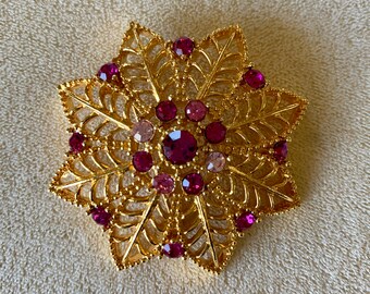 Vintage Jewelry Signed TC Tanya Creations Adorable Enamel Patriotic USA Flag Stars Heart Pin Brooch