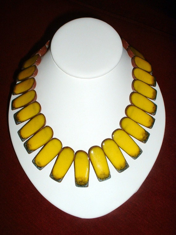 BRONDSTED Denmark Necklace Ceramic Glazed Yellow … - image 4