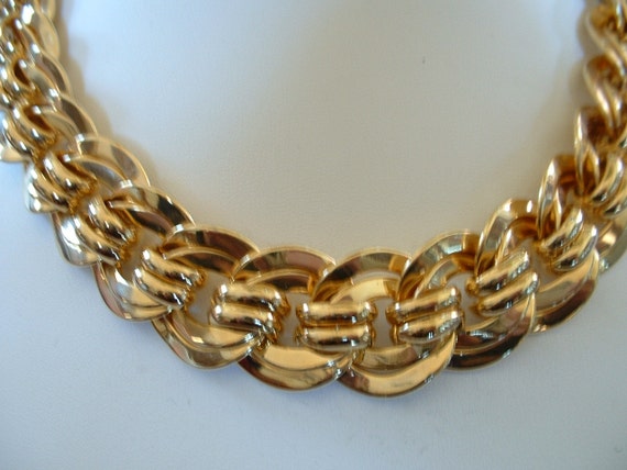 Gorgeous Vintage Golden Chain Link Necklace Thick… - image 2