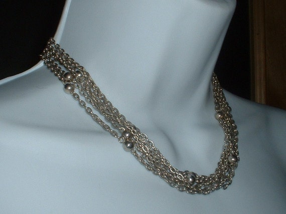 Retro Vintage Anne Klien Necklace Silver Metal Mu… - image 5