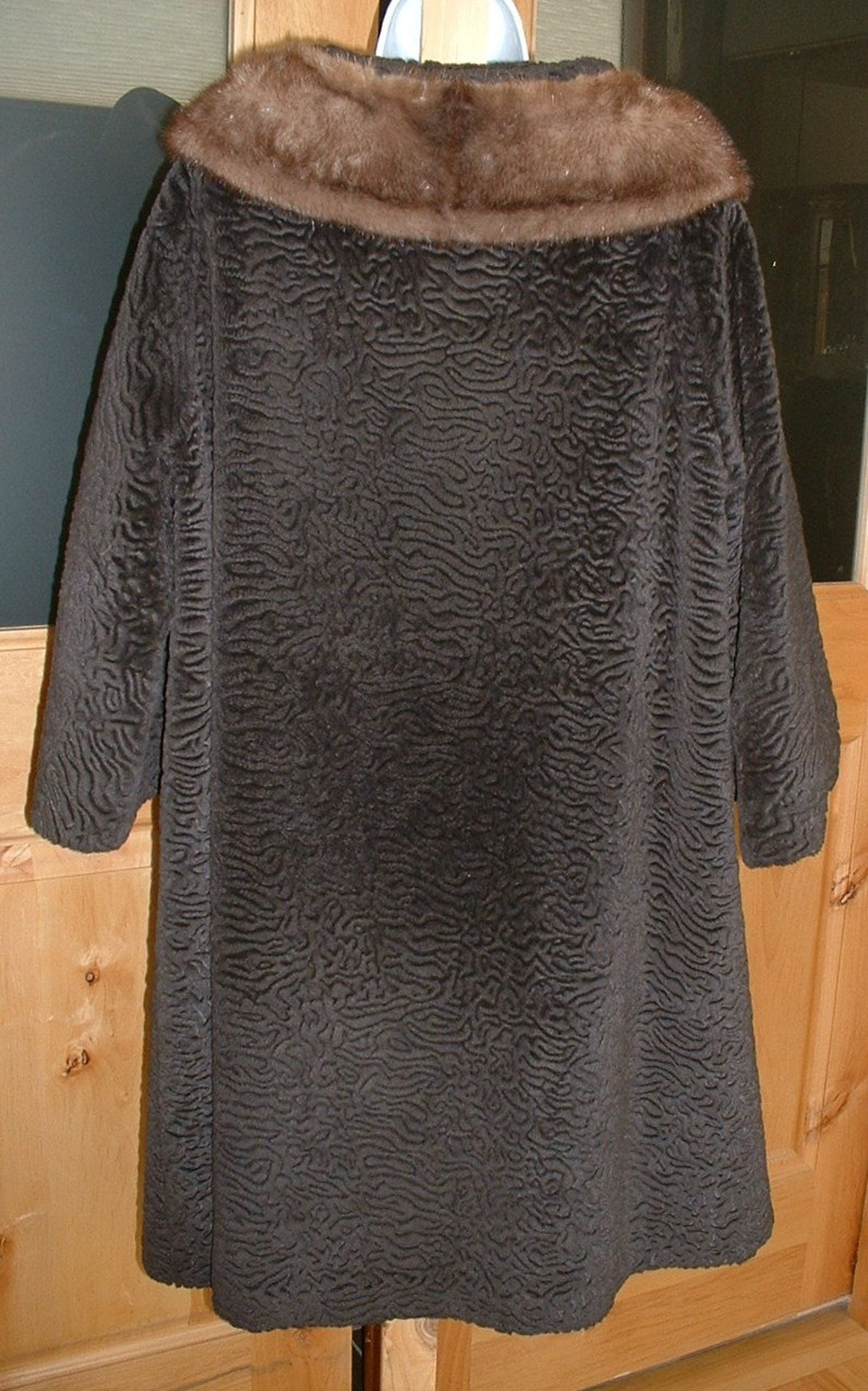Vintage PERSIAN LAMB Swing Coat Mink Collar 1940 Faux Persian Etsy