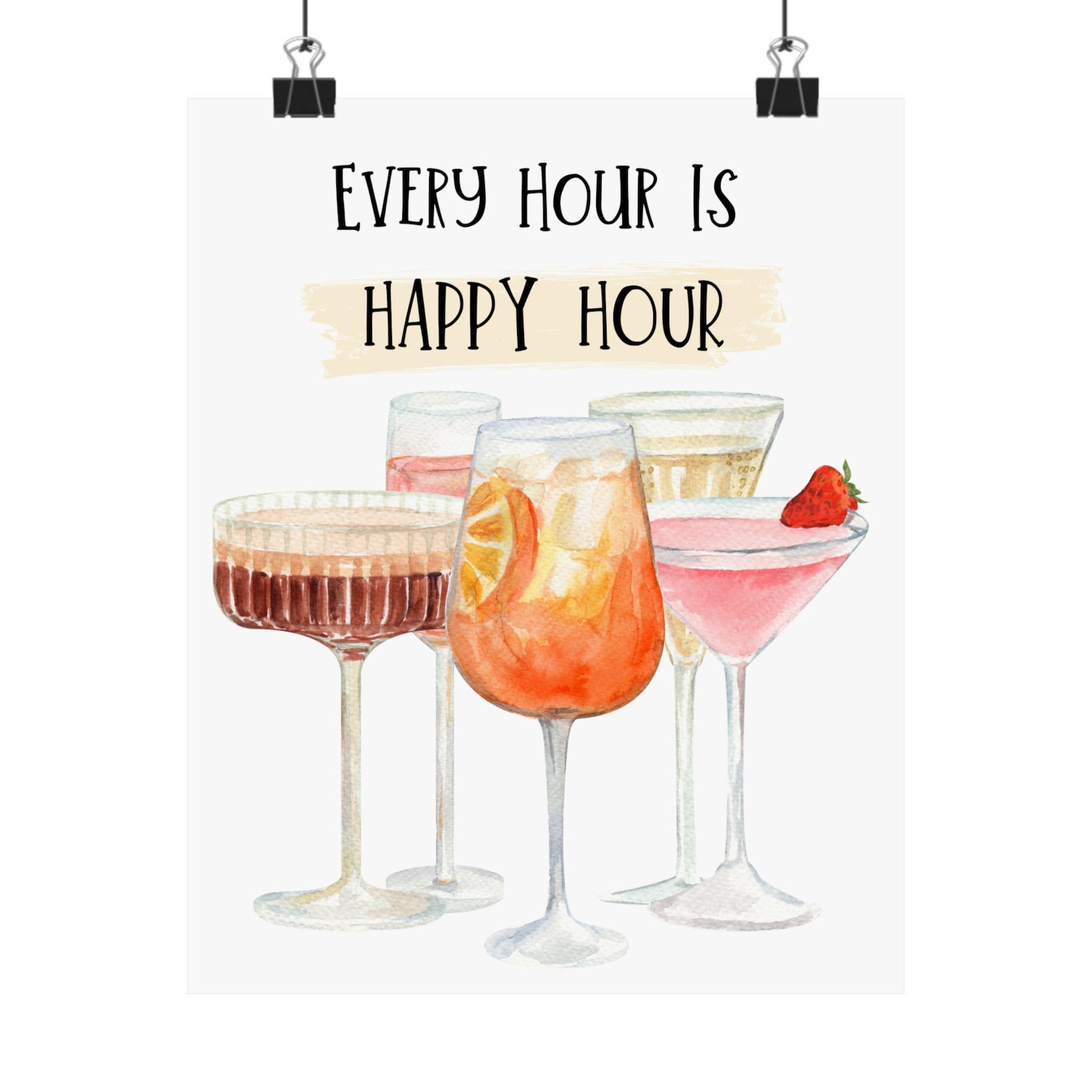 Every Hour is Happy Hour Matte Poster - Bar Decor - Etsy