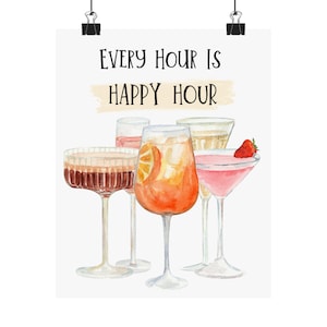 Ogni ora è Happy Hour Poster opaco - Bar Decor