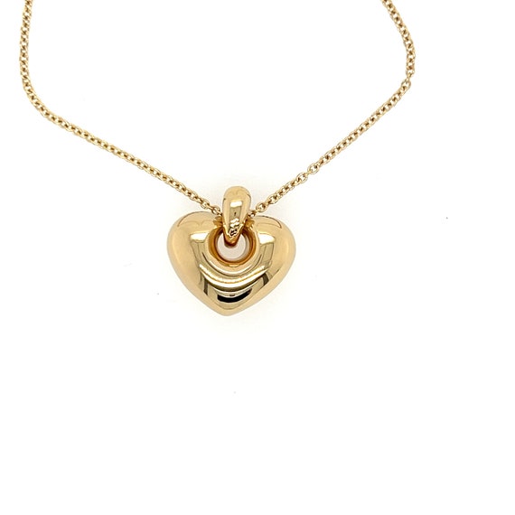 Heart Shape Puff Necklace 14k Yellow