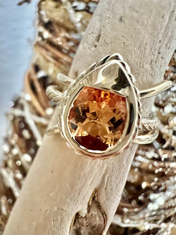 Imperial Topaz 14k Gold Braid Ring