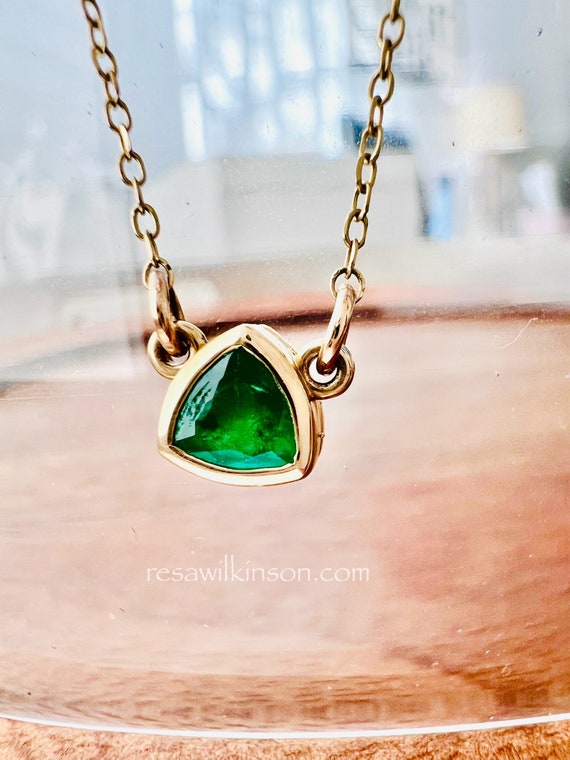 Emerald Necklace 14k Gold