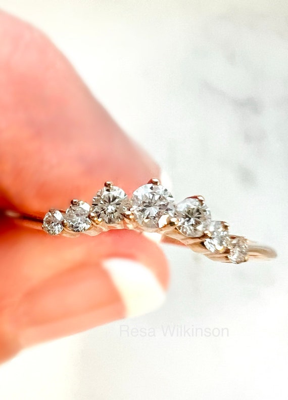 Diamond Anniversary Contour Band 14k Rose Gold
