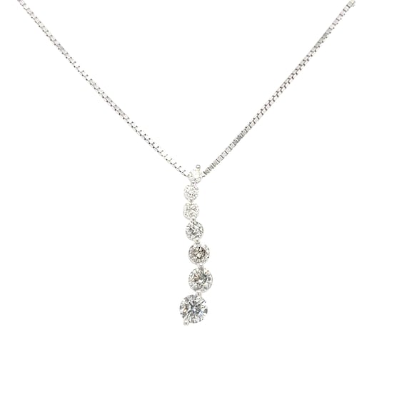 Diamond Journey Necklace White and Grey Ombre Style
