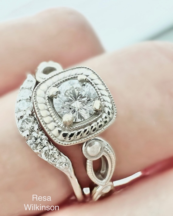 Vintage Inspired Natural Diamond Engagement Ring Certified Diamond