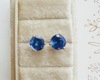 Tanzanite Stud Earrings 3.24 Carats