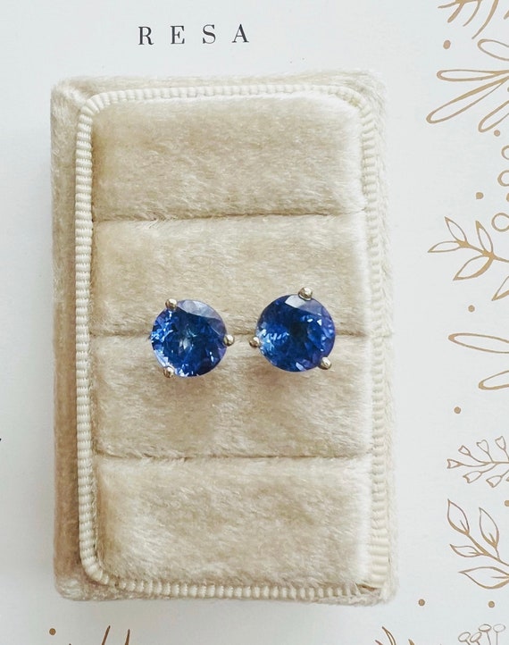 Tanzanite Stud Earrings 3.24 Carats