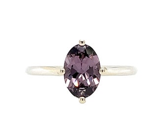 Oval Purple Spinel 1.52 Carat  Engagement Ring North South East West Prongs