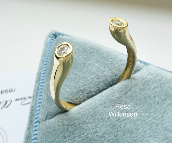 Diamond Open Concept Ring Engagement Enhancer 14k Gold