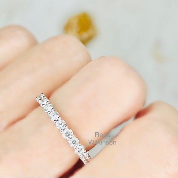 Two Carat Natural Diamond Eternity Band US ring size 8 Ready to Ship