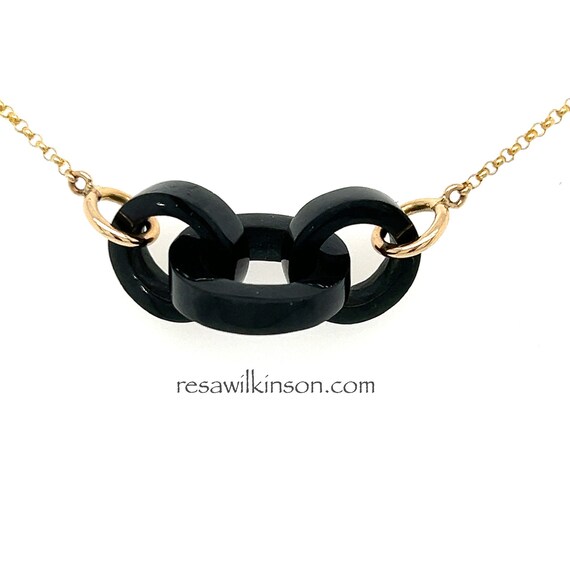 Black Jade Interlocking Necklace