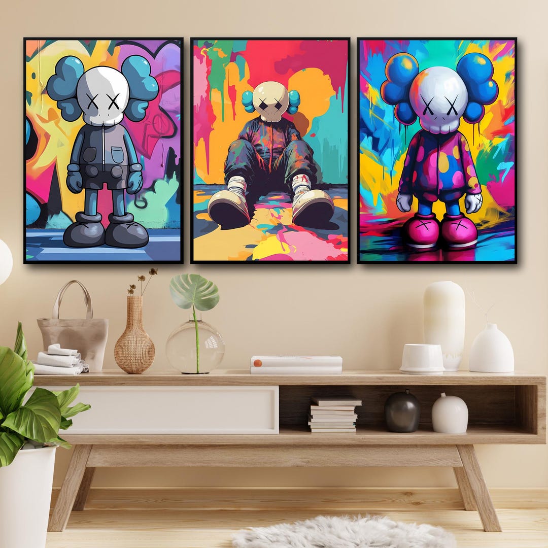 Kaws Kaws Figure Kaws Wall Art Kaws Poster Kaws Poster Set Of 3 Kaws Kaws Figure Kaws Wall Art Kaws Poster Kaws Poster Set Of 3