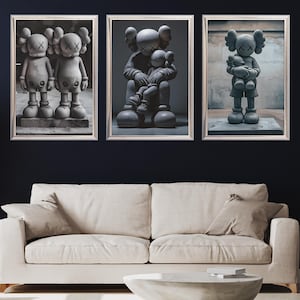 Kaws, kaws figure, kaws wall art, kaws poster, kaws poster set of 3, hypebeast decor, hypebeast posters, wallart e, wall-artful decor, #060