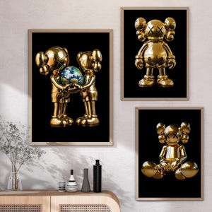 Kaws, kaws figure, kaws wall art, kaws poster, kaws poster set of 3, hypebeast decor, hypebeast posters, wallart e, digital download, #070