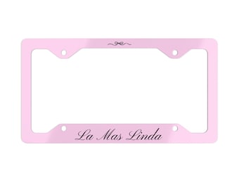 La Mas Linda Metal License Plate Frame | Coquette Car Accessories | Pink Car Accessories | Aesthetic License Plate Frame | Cute Car Decor