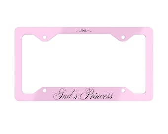 God's Princess Metal License Plate | Coquette Car Accessories | Pink Car Accessories | Aesthetic License Plate Frame | Cute Car Decor