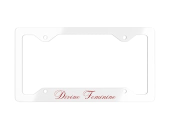 Divine Feminine License Plate | Coquette Car Accessories | White Car Accessories | Aesthetic License Plate Frame | Cute Car Decor