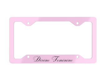 Divine Feminine License Plate | Coquette Car Accessories | Pink Car Accessories | Aesthetic License Plate Frame | Cute Car Decor
