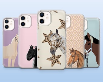 Horse Phone Case Pony Horse Lover Cover for iPhone 17Pro, 16, 15, 14, 13, 12, Samsung S25, S24, S23Fe, S22, A16, A26, A56, Pixel 10, 9Pro
