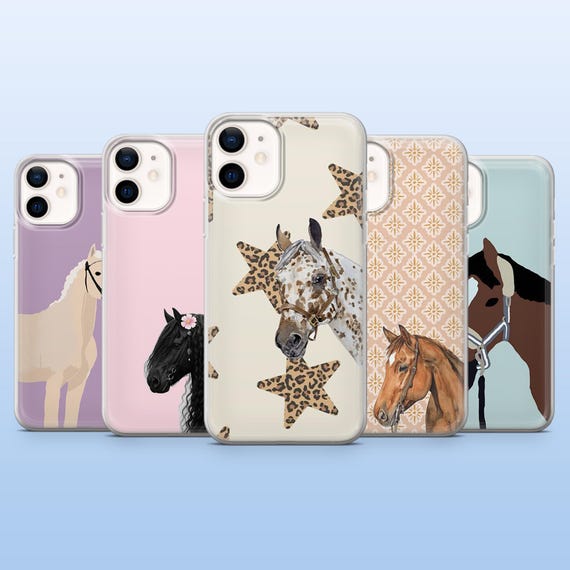 Horse Phone Case Pony Horse Lover Cover for iPhone 17Pro, 16, 15, 14, 13, 12, Samsung S25, S24, S23Fe, S22, A16, A26, A56, Pixel 10, 9Pro