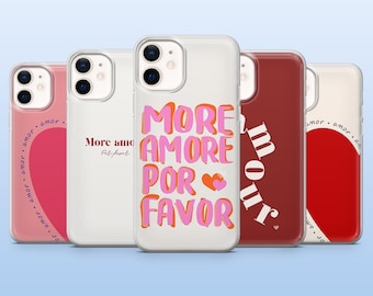 Italian Quote Phone Case Love More Amore Cover for iPhone 17Pro, 16, 15, 14, 13, Samsung S25, S24, S23Fe, S22, A16, A26, A56, Pixel 10, 9Pro