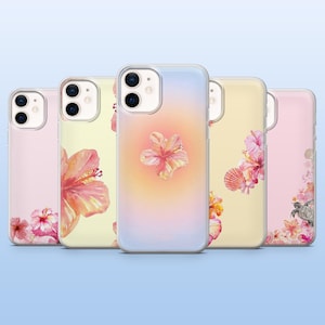 Hibiscus Phone Case Tropical Hawaii Flower Cover for iPhone 16 Pro, 15, 14, 13, 12, Samsung S25+, S23, S24Fe, S22, A16, A55, Pixel 9Pro, 8A