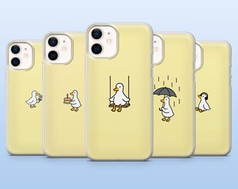 Animierte Ente Handyhülle Lustige Gans Meme Cover für iPhone 17Pro, 16, 15, 14, 13, 12, Samsung S25, S24, S23, S22, A16, A26, A56, Pixel 10, 9