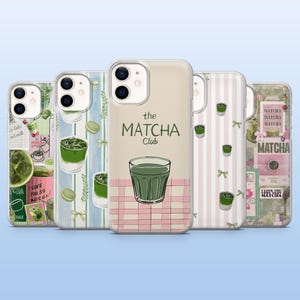 Matcha Handyhülle Grün Late Aesthetic Cover für iPhone 16 Pro, 15, 14, 13, 12, Samsung S25, S23, S24, S22, A16, A55, Pixel 9 Pro, 8A