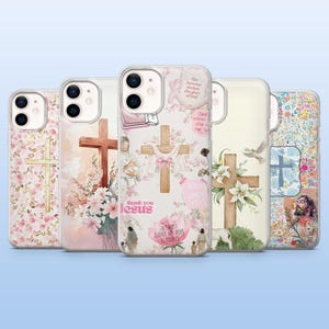 Jesus Cross Phone Case Christian Bible Cover for iPhone 16 Pro, 15, 14, 13, 12, Samsung S25, S23Fe, S24Fe, S22, A16, A55, Pixel 9 Pro, 8A